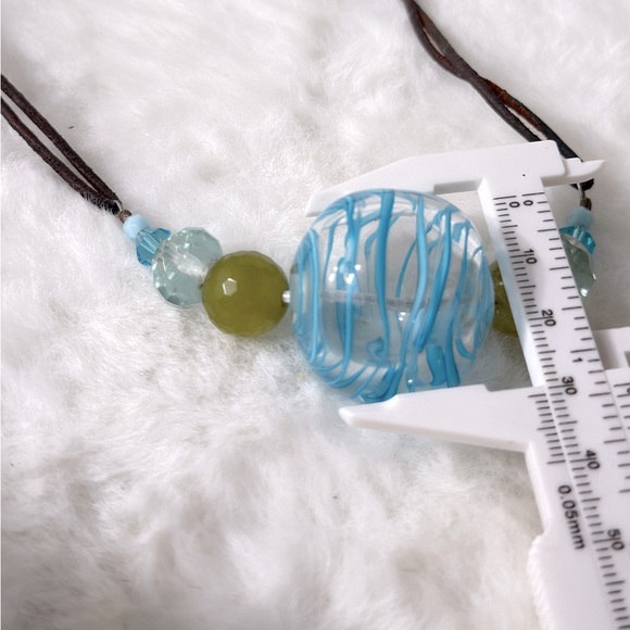 Murano Glass Beads Ball By Haley Unisex Necklace - Picture 8 of 10
